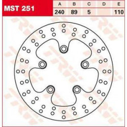Πίσω δισκόπλακα μοτοσυκλέτας TRW-LUCAS MST251 Πίσω δισκόπλακα μοτοσυκλέτας TRW-LUCAS MST251