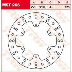 Πίσω δισκόπλακα μοτοσυκλέτας TRW-LUCAS MST266 Πίσω δισκόπλακα μοτοσυκλέτας TRW-LUCAS MST266