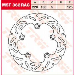 Πίσω δισκόπλακα μοτοσυκλέτας TRW-LUCAS MST362RAC Πίσω δισκόπλακα μοτοσυκλέτας TRW-LUCAS MST362RAC