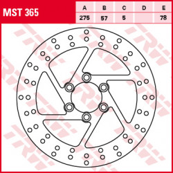 Πίσω δισκόπλακα μοτοσυκλέτας TRW-LUCAS MST365 Πίσω δισκόπλακα μοτοσυκλέτας TRW-LUCAS MST365
