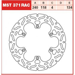 Πίσω δισκόπλακα μοτοσυκλέτας TRW-LUCAS MST371RAC
