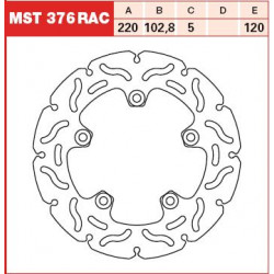 Πίσω δισκόπλακα μοτοσυκλέτας TRW-LUCAS MST376RAC Πίσω δισκόπλακα μοτοσυκλέτας TRW-LUCAS MST376RAC