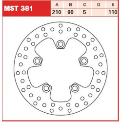 Πίσω δισκόπλακα μοτοσυκλέτας TRW-LUCAS MST381 Πίσω δισκόπλακα μοτοσυκλέτας TRW-LUCAS MST381