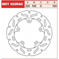 Πίσω δισκόπλακα μοτοσυκλέτας TRW-LUCAS MST429RAC Πίσω δισκόπλακα μοτοσυκλέτας TRW-LUCAS MST429RAC