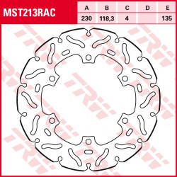 Πίσω δισκόπλακα μοτοσυκλέτας TRW-LUCAS MST213RAC Πίσω δισκόπλακα μοτοσυκλέτας TRW-LUCAS MST213RAC