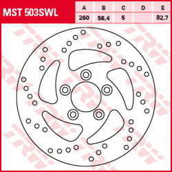 Πίσω δισκόπλακα μοτοσυκλέτας TRW-LUCAS MST503SWL Πίσω δισκόπλακα μοτοσυκλέτας TRW-LUCAS MST503SWL