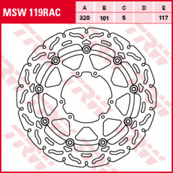 Δισκόπλακα εμπρός TRW-LUCAS MSW119RAC