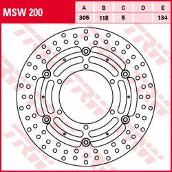 Δισκόπλακα εμπρός TRW-LUCAS MSW200