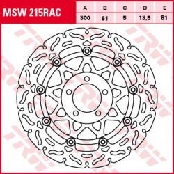 Δισκόπλακα εμπρός TRW-LUCAS MSW215RAC