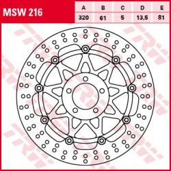 Δισκόπλακα εμπρός TRW-LUCAS MSW216 Δισκόπλακα εμπρός TRW-LUCAS MSW216