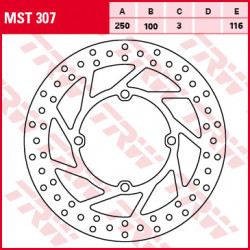 Δισκόπλακα εμπρός TRW-LUCAS MST307