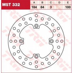 Πίσω δισκόπλακα μοτοσυκλέτας TRW-LUCAS MST332 Πίσω δισκόπλακα μοτοσυκλέτας TRW-LUCAS MST332