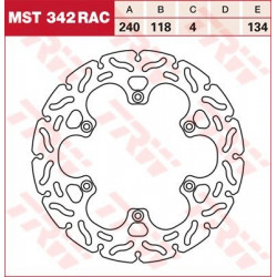 Πίσω δισκόπλακα μοτοσυκλέτας TRW-LUCAS MST342RAC Πίσω δισκόπλακα μοτοσυκλέτας TRW-LUCAS MST342RAC