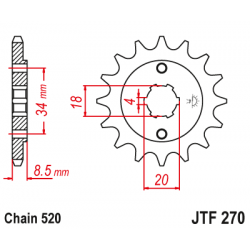 Γρανάζι κίνησης εμπρός JTF270.13