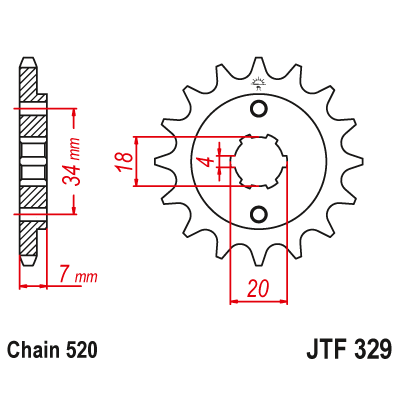 Γρανάζι κίνησης εμπρός JTF329.13