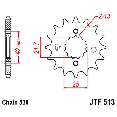 Γρανάζι κίνησης εμπρός JTF513.13