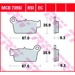 Τακάκια μοτοσυκλέτας TRW MCB739RSI Τακάκια μοτοσυκλέτας TRW MCB739RSI