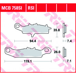 Τακάκια μοτοσυκλέτας TRW MCB758RSI Τακάκια μοτοσυκλέτας TRW MCB758RSI