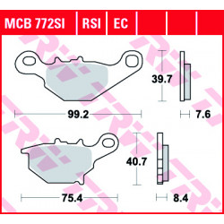 Τακάκια μοτοσυκλέτας TRW MCB772RSI Τακάκια μοτοσυκλέτας TRW MCB772RSI