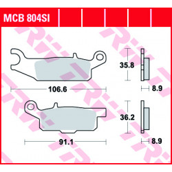 Τακάκια μοτοσυκλέτας TRW MCB804SI