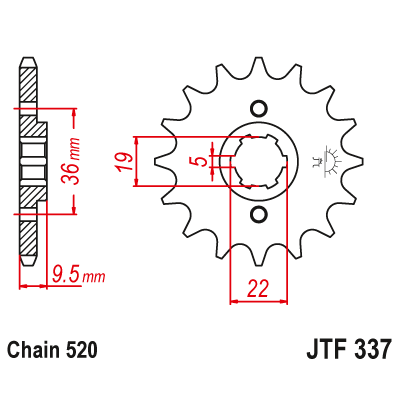 Γρανάζι κίνησης εμπρός JTF337.13