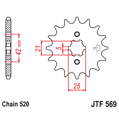 Γρανάζι κίνησης εμπρός JTF569.11