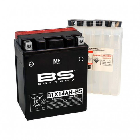 Μπαταρία μοτοσυκλέτας BS 12V - BTX14AH-BS Μπαταρία μοτοσυκλέτας BS 12V - BTX14AH-BS