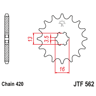 Γρανάζι κίνησης εμπρός JTF562.10
