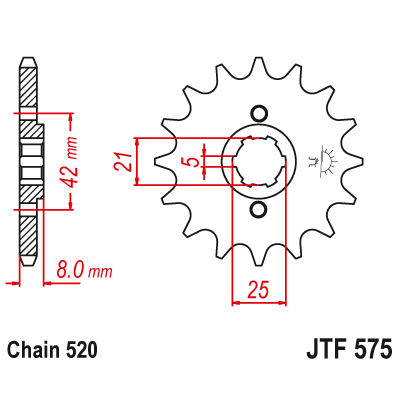 Γρανάζι κίνησης εμπρός JTF575.13