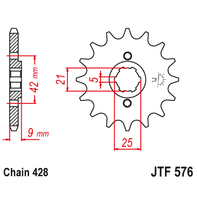 Γρανάζι κίνησης εμπρός JTF576.18