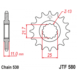 Γρανάζι κίνησης εμπρός JTF580.17