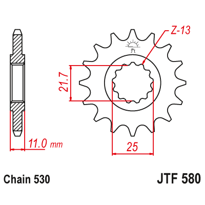 Γρανάζι κίνησης εμπρός JTF580.15