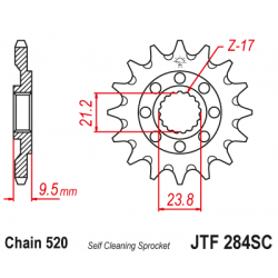 Αυτοκαθαριζόμενο μπροστινό γρανάζι JTF284SC.13
