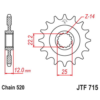 Γρανάζι κίνησης εμπρός JTF715.12