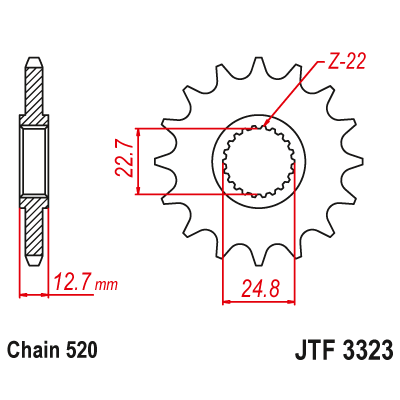Γρανάζι κίνησης εμπρός JTF3323.22