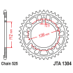 Γρανάζι πίσω κίνησης JT Sprockets JTA1304.43 Γρανάζι πίσω κίνησης JT Sprockets JTA1304.43 thumb