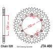 Γρανάζι πίσω κίνησης JT Sprockets JTA460.47 BLK thumb