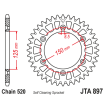 Γρανάζι πίσω κίνησης JT Sprockets JTA897.51 BLK thumb