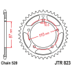 Γρανάζι πίσω κίνησης JT Sprockets JTR823.46 thumb