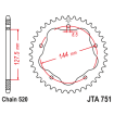 Γρανάζι πίσω κίνησης JT Sprockets JTA751.36 Γρανάζι πίσω κίνησης JT Sprockets JTA751.36 thumb