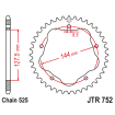 Γρανάζι πίσω κίνησης JT Sprockets JTR752.45 Γρανάζι πίσω κίνησης JT Sprockets JTR752.45 thumb
