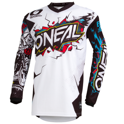 Μπλούζα motocross O'NEAL ELEMENT VILLAIN WHITE