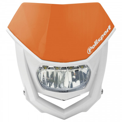 Φανάρι εμπρός με μάσκα POLISPORT HALO LED - ΑΣΠΡΟ/ΠΟΡΤΟΚΑΛΙ
