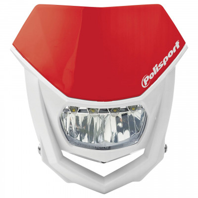 Φανάρι εμπρός με μάσκα POLISPORT HALO LED - ΑΣΠΡΟ/ΚΟΚΚΙΝΟ