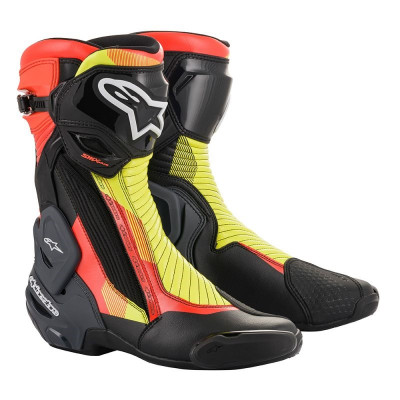Μπότες μηχανής ALPINESTARS SMX PLUS V2 ΜΑΥΡΟ/ΚΟΚΚΙΝΟ/ΚΙΤΡΙΝΟ