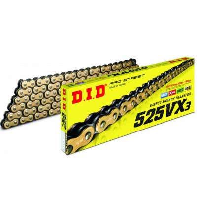 Αλυσίδα κίνησης DID 525VX3 GOLD&BLACK 110-σύνδεσμοι DID525VX3G&B110