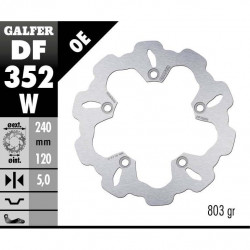 Πίσω δισκόπλακα μοτοσυκλέτας Galfer WAVE FIXED 240x5mm DF352W