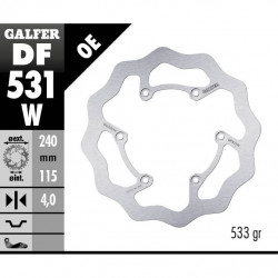 Πίσω δισκόπλακα μοτοσυκλέτας Galfer WAVE FIXED 240x4mm DF531W Πίσω δισκόπλακα μοτοσυκλέτας Galfer WAVE FIXED 240x4mm DF531W