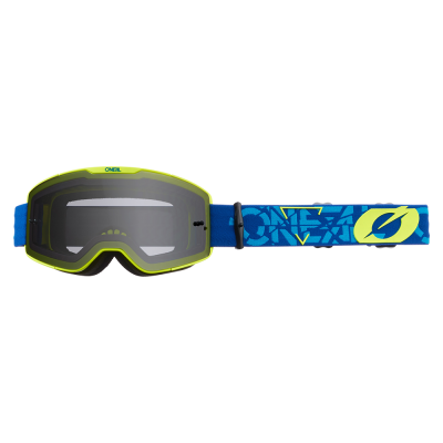 Μάσκα μηχανής motocross B-20 STRAIN V.22 BLUE/NEON YELLOW - GRAY