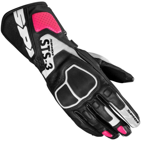 Γυναικεία δερμάτινα γάντια μηχανής SPIDI STS-3 BLACK/FUCHSIA